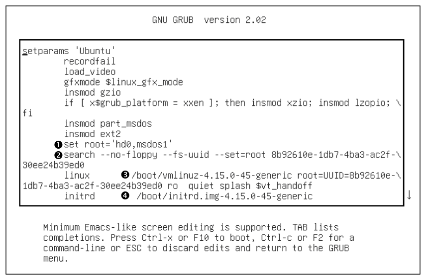 Figure 5-2: GRUB configuration editor