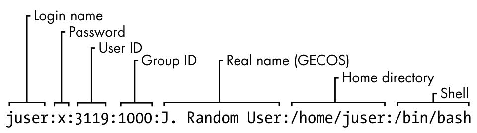 Figure 7-1: An entry in the password file